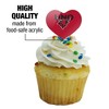 Omaha Secondary Logo Heart Love Cupcake Picks Toppers Decoration Set of 6 - 3 of 4
