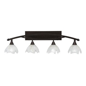 Toltec Lighting Bow 4 - Light Vanity in  Bronze with 7" Gold Ice Shade - 1 of 1