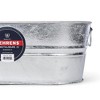 Behrens 5.5 Gallon Round Galvanized Weatherproof Steel Tub with Wire Handle and Offset Bottom for Indoor Home and Outdoor Garden Use, Silver - 4 of 4