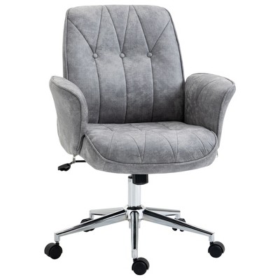 TiramisuBest Microfiber Height-Adjustable Home Office Chair, Light Gray