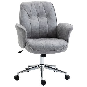 TiramisuBest Microfiber Height-Adjustable Home Office Chair, Light Gray - 1 of 4