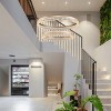 BAOURE Modern LED Chandelier 2 Ring 23.6in Grey Pendant Lighting  for Kitchen Island Dimmable LED Pendant Ceiling Light with Remote for Dining Room - 2 of 4