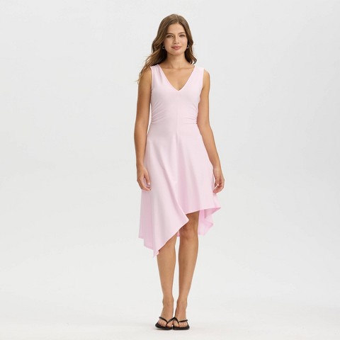Женские платья A New Day Women's Sleeveless Asymmetrical Midi High-Low Dress - A New Day™ Pink Tulle M