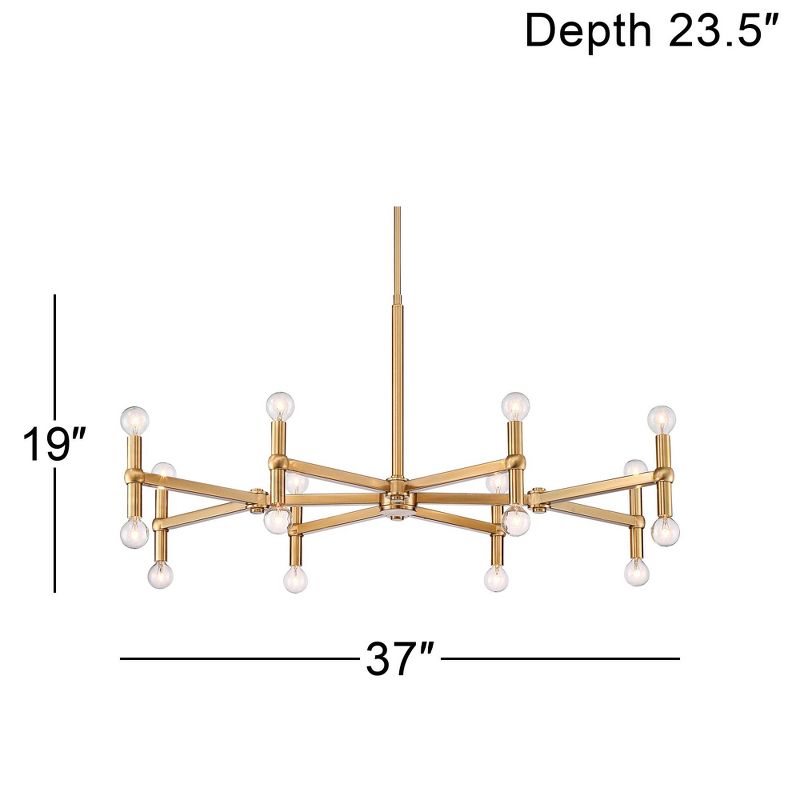 Possini Euro Design Marya Satin Brass Chandelier 37" Wide Modern 24-Light Fixture for Dining Room House Foyer Kitchen Island Entryway Bedroom Home, 4 of 10