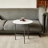GlasFlength Coffee Tables Round Coffee Table Center Table Wood Coffee Table Small Table for Living Room, White, 19.69"*19.69"*19.69" - 2 of 4