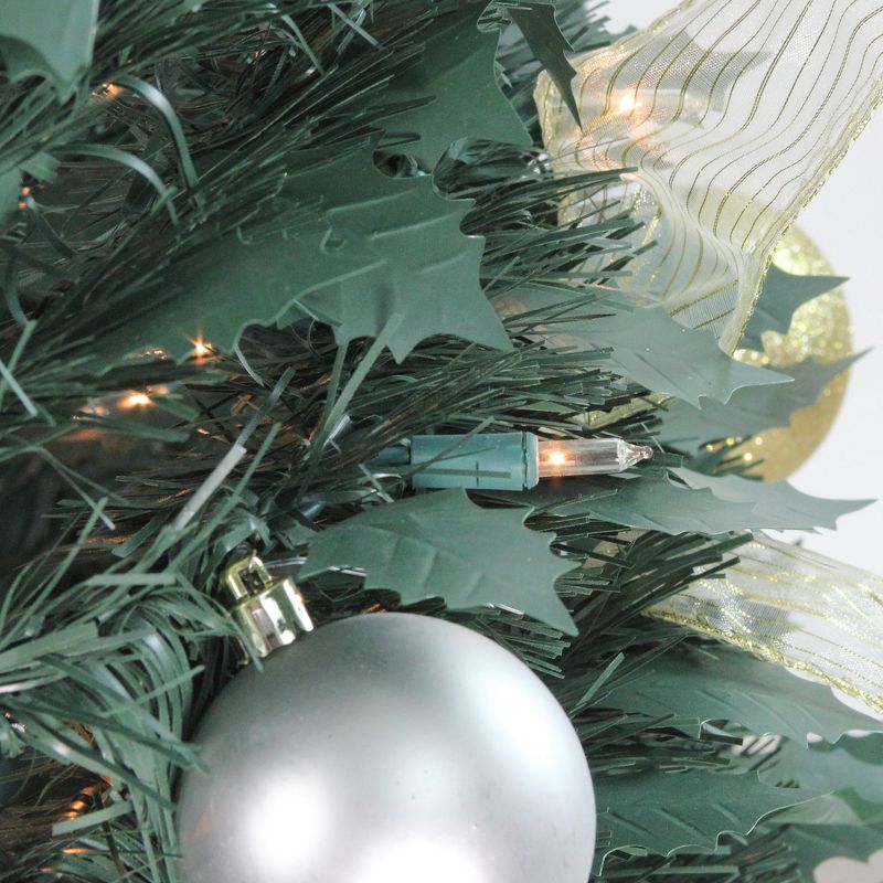 Northlight 6' Prelit Artificial Christmas Tree Silver and Gold Decorated Pop Up - Clear Lights, 4 of 6