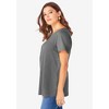 Roaman's Women's Plus Size Swing Ultimate Tee With Keyhole Back - 4 of 4