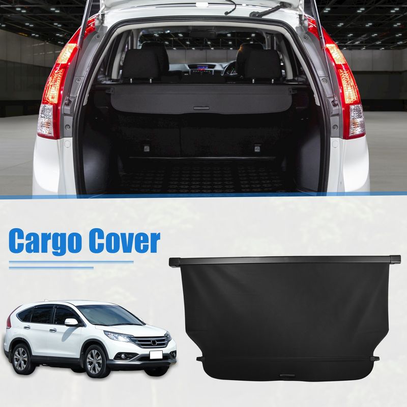 Unique Bargains Retractable Cargo Cover for Honda CRV 2012-2016 Rear Trunk Shielding Shade Black, 2 of 7