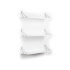 Altai Floating Wall Decor Wall Mounted Rustic Decorative Hanging Metal Bracket Triple Shelfs for Books, White/Chrome - 4 of 4