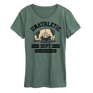 Women's - Instant Message - Unathletic Department Pug Short Sleeve Graphic T-Shirt - 1 of 4