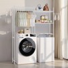 VEVOR Over Washer and Dryer Storage Shelves, 5 Tiers Laundry Room Drying Rack with Hanger Rod and Hooks, Two Rows Adjustable Washer Shelves, White - 2 of 4
