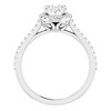 Pompeii3 1 1/2 Ct Halo Diamond & Oval Moissanite Engagement Ring White Gold - image 3 of 4