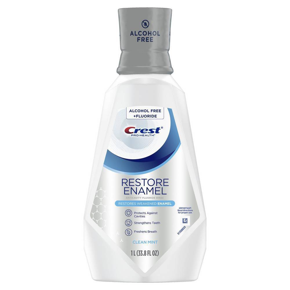 Crest Pro-Health Restore Enamel Mouthwash, Clean Mint, 1 L (33.8 fl oz)