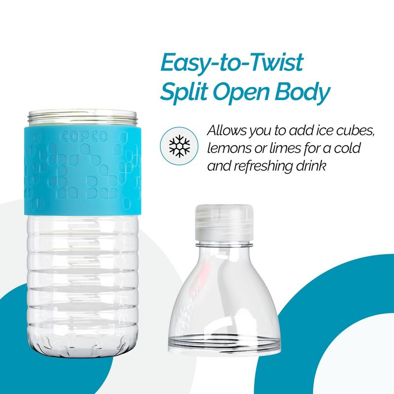 Copco Hydra Water Bottle 16.9 Ounce Non Slip Sleeve BPA Free Tritan Plastic Reusable, 2 of 8