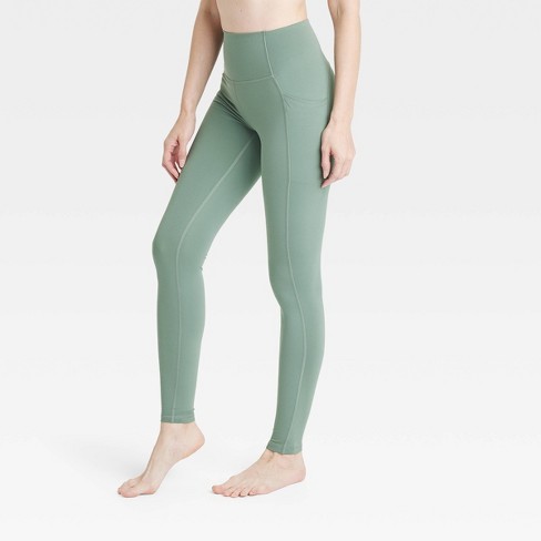 Women's Brushed Sculpt Curvy High-Rise Pocketed Leggings - All In Motion™  Green L