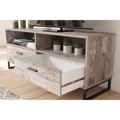 Neilsville 60" Light Brown TV Stand with Cabinet and Drawers