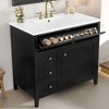 MAYEERTY 36" Bathroom Vanity Ceramic Sink Top Solid Wood MDF Flip Drawer Adjustable Shelf Metal Handles - 2 of 4
