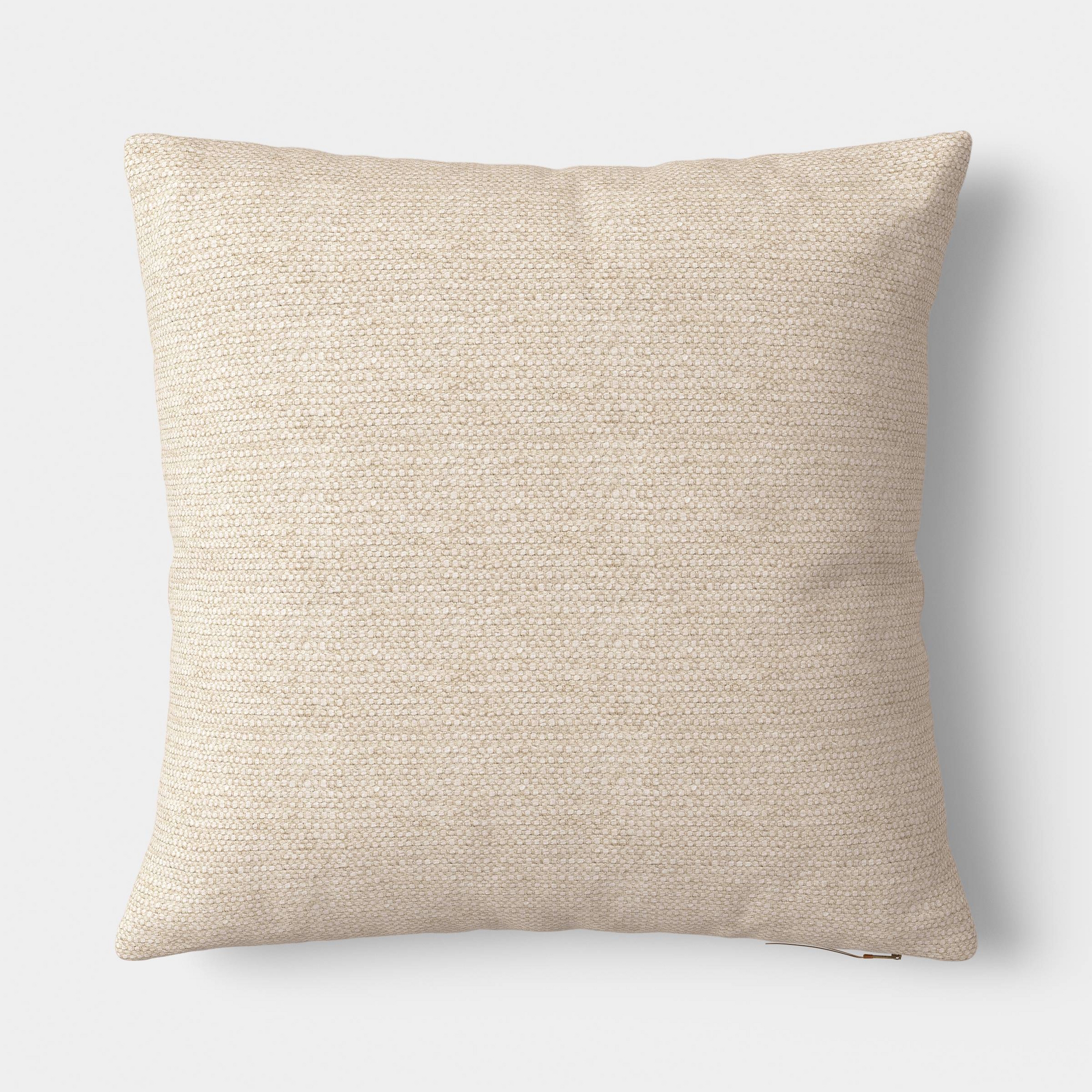 Square Chunky Linen Pillow with Exposed Zipper Sour Cream - Threshold™