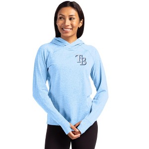 Tampa Bay Rays Cutter & Buck Adapt Knit Recycled Womens Heathered Hooded Pullover - 1 of 1