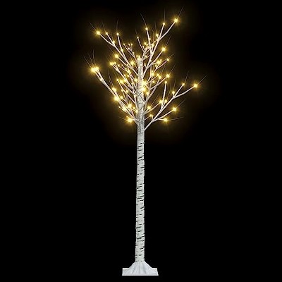 vidaXL 5ft Christmas Tree; Warm White Willow-Style, 156 LED Units; 8 Diverse Lighting Effects