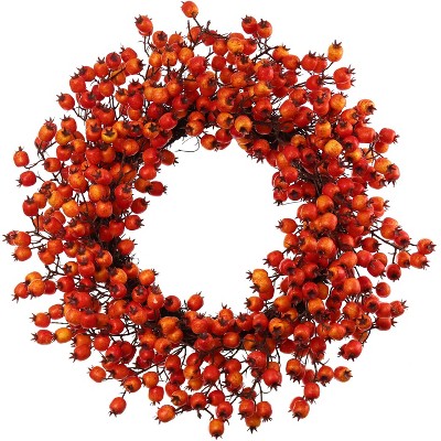 Floral Home 22" Orange Hawthorn Wreath - 1-Piece