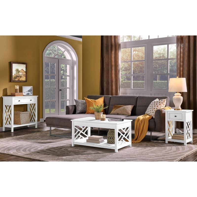 Middlebury Wood End Table with Drawer White - Alaterre Furniture, 5 of 12