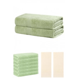 REGALWOVEN Striped Soft Absorbent Bathroom Cotton Towel Set 3 Pcs - 1 of 4