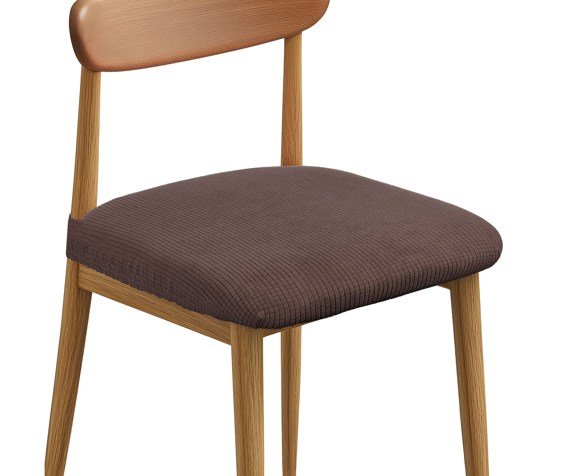 Unique Bargains Washable Stretch Soft Dining Chair Cushion Covers 2 Pcs Dark Brown