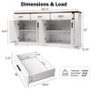 GDFStudio Gebo 63" Fluted Sideboard Buffet Cabinet with 4 Doors and 3 Drawers, White - 3 of 4