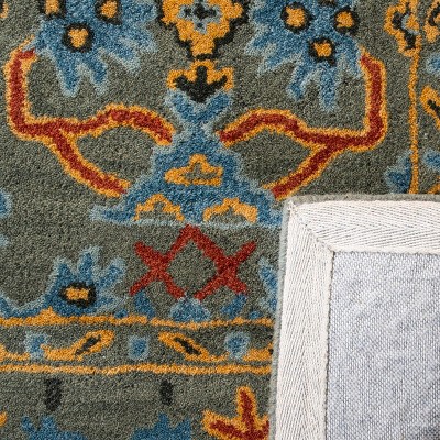 Handmade Blue and Sage Wool 4' x 6' Tufted Area Rug