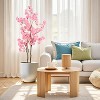 Artificial Cherry Blossom Tree, Tall Decorative Faux Cherry Blossom Silk Tree in Pot, Home Indoor Corner Decor for Wedding Party Decor - 2 of 4