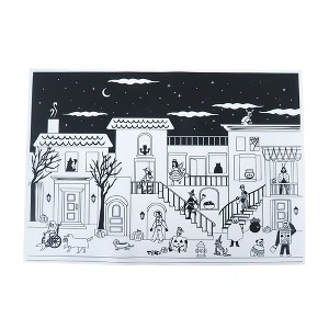 Daydream Society - Trick or Treat Street Street Scene Halloween Reusable Silicone Coloring Mat - Pack of 1 - 1 of 4