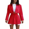 EXLURA Women's Business Casual Blazer Suit Sets and Pleated Mini Skirt 2 Piece Outfits Trendy Long Sleeve Y2K Clothes 2025 - 4 of 4
