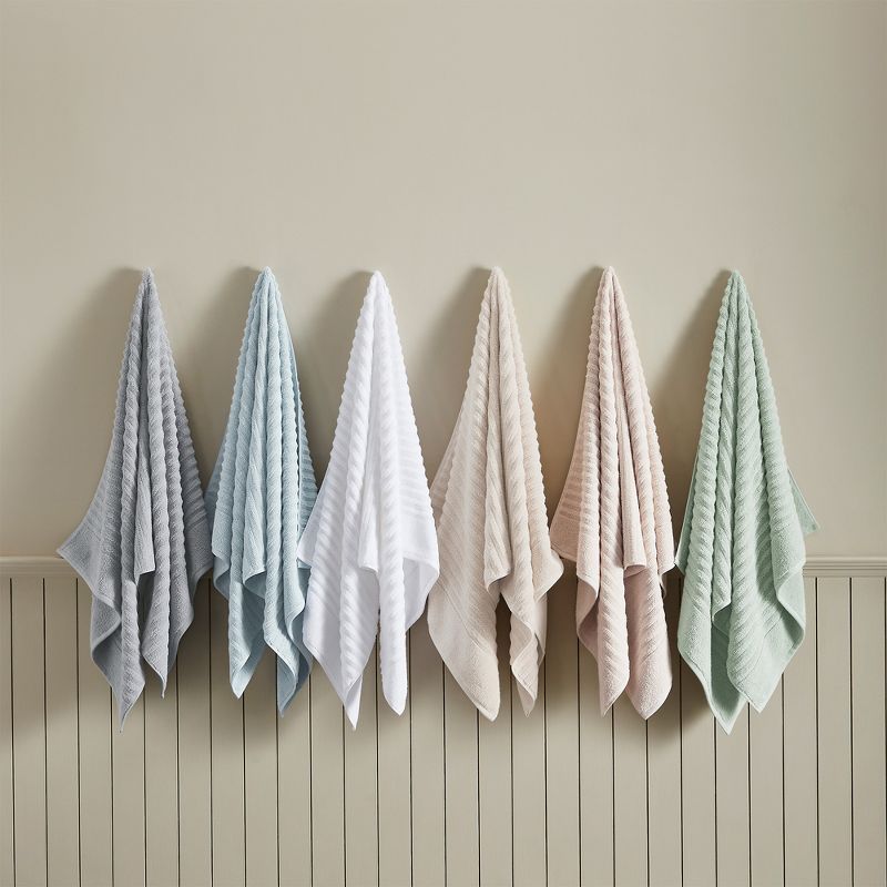 Zero-Twist, 100% Combed Cotton Ribbed Bath Towel Set, 5 of 8