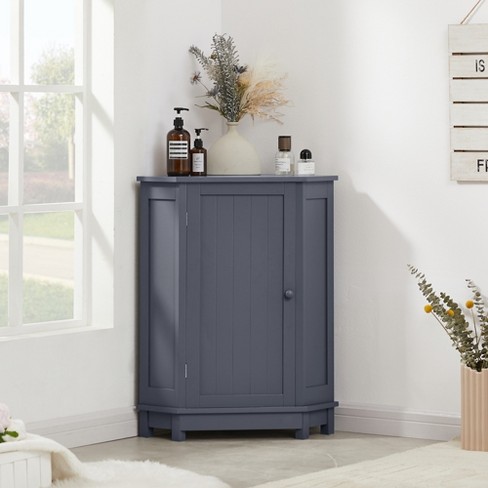 Tall Bathroom Cabinet With 3 Drawers And Adjustable Shelves, Gray -  Modernluxe : Target