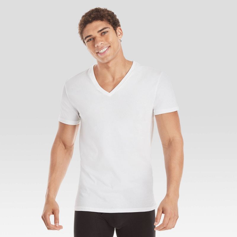 Hanes Premium Men's Comfort Fit V-Neck Undershirt 3pk, 4 of 7