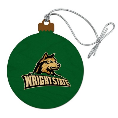 Wright State Primary Logo Wood Christmas Tree Holiday Ornament