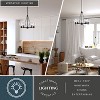 VAXCEL Dalton 5-Light 25.5 in. Wide Matte Black Round Chandelier, Clear Ribbed Glass Shade, LED Compatible, Adjustable Height - 3 of 4
