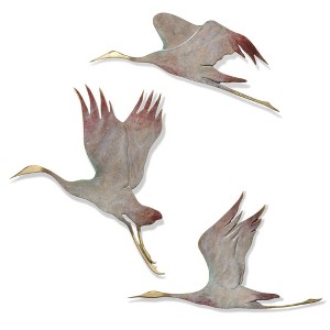 SPI Home Crane Wall Plaques – 17" Solid Brass Pair with Elegant Crane Motif for Nature-Inspired and Coastal Wall Decor - 1 of 3