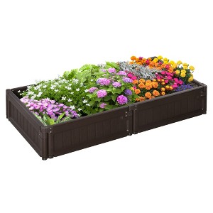 48" x 24" Raised Garden Bed Kit, Divisible Planting Box DIY Garden Elevated Planter for Outdoor & Indoor Backyard Imitating Grain - 1 of 4