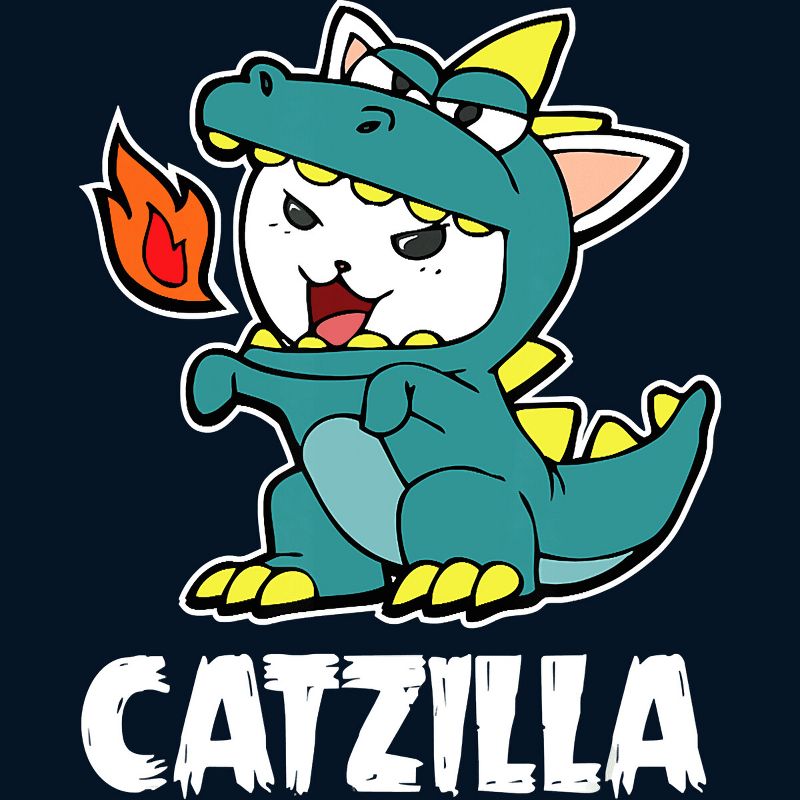 Boy's Design By Humans Catzilla Halloween Costume Dragon Monster Kitten Cats Lover By lenxeemyeu T-Shirt, 2 of 4