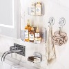 Shower Shelf, 5 Pack Adhesive Clear Acrylic Bathroom Shower Organizer, Clear No Drilling Wall Mounted Bathroom Storage Rack with Soap Holder and Hook - 2 of 4