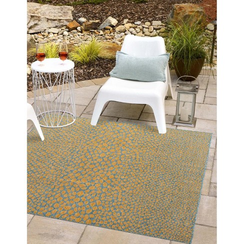 Jill Zarin 13' 0 X 13' 0 Square Indoor/outdoor Yellow And Aqua Area Rug ...