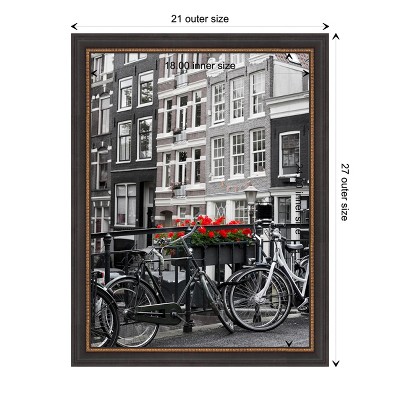 Ashton Black Wood Wall Picture Frame with Gold Beaded Edge