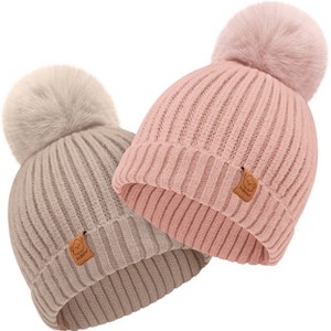 2pk Baby Hats, Baby Beanies, Newborn Hats for Baby Girls, Boys, Baby Winter Hat, 0-36 Months Infant Hat - 1 of 4