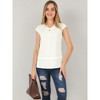 INSPIRE CHIC Women's Twist V Neckline Cap Sleeve Casual Work Top - 3 of 4