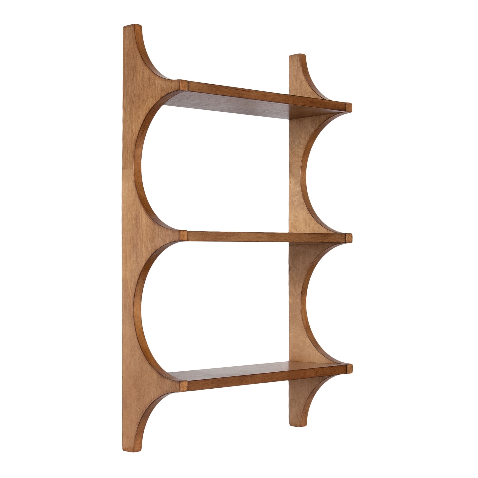Kate and Laurel Scarlotte Wood Wall Shelf, Rustic Brown, 18x6x30