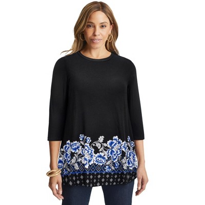 Jessica London Women's Plus Size Stretch Knit Swing Tunic