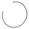 Black Bow Jewelry 6.5mm Stainless Steel Brushed & Polished Zigzag Link Necklace, 19 Inch - 2 of 4