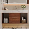 KWPZQEB 39.4" Bathroom Vanity with Ceramic Sink, Bathroom Sink Cabinet with 2 Drawers & 2 Storage Spaces, Floating Bathroom Vanity for Bathroom - 3 of 4
